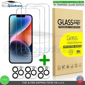 For iPhone 15 14 13 12 11 Pro Max Tempered Glass Screen Camera Protector 9H