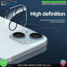 Load image into Gallery viewer, For iPhone 15 14 13 12 11 Pro Max Tempered Glass Screen Camera Protector 9H

