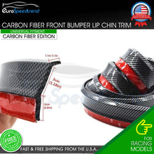 Load image into Gallery viewer, Universal Front Bumper Lip Carbon Fiber Spoiler Splitter Side Body Kit Chin Trim
