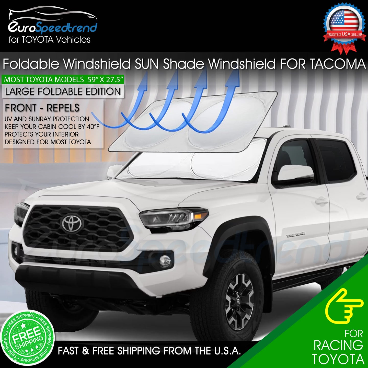 Tacoma windshield sun shade hotsell