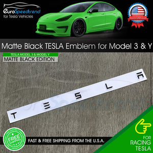 For TESLA Letter Emblem Matte Black Rear Trunk Lid Badge Model 3 X Y Highland