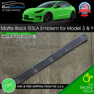 For TESLA Letter Emblem Matte Black Rear Trunk Lid Badge Model 3 X Y Highland