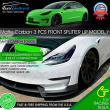 Load image into Gallery viewer, Matte Carbon Style Front Bumper Lip Spoiler Splitter Tesla Model Y Accessories
