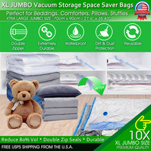 Load image into Gallery viewer, Jumbo Vacuum Storage Bags XL Comforters Bedding Clothes Space Saver w/ Hand Pump
