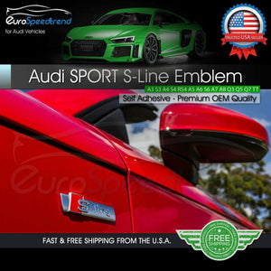 2x Audi S-Line Side Emblem Fender OEM Sport Badge A1 A3 A4 A5 A6 A7 A8 Q5 Q7 TT