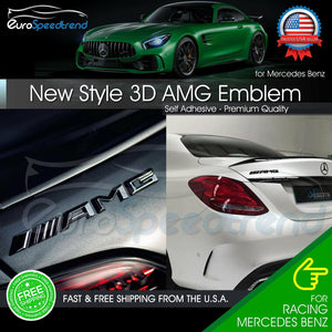 AMG Rear Emblem Trunk Badge 3D Gloss Black for Mercedes-Benz C E S SL 2014-2016