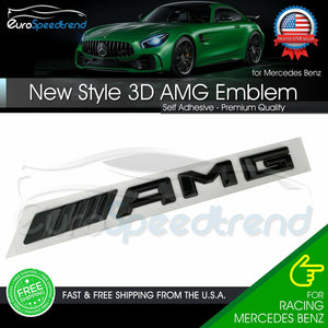 AMG Rear Emblem Trunk Badge 3D Gloss Black for Mercedes-Benz C E S SL 2014-2016
