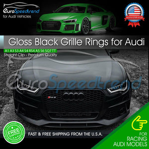 Audi Rings Front Grille Hood Emblem Gloss Black Badge A1 A3 A4 S4 A5 S5 A6 S6 TT
