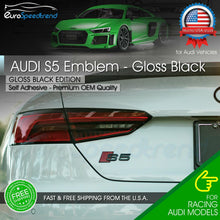 Load image into Gallery viewer, Audi S5 Gloss Black Emblem 3D Badge Rear Trunk Lid S Line Logo A5 S5 OEM Letter
