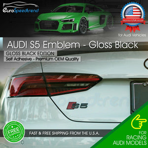 Audi S5 Gloss Black Emblem 3D Badge Rear Trunk Lid S Line Logo A5 S5 OEM Letter