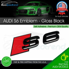 Load image into Gallery viewer, Audi S6 Gloss Black Emblem 3D Badge Rear Trunk Lid for Audi S Line Logo A6 OEM
