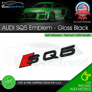Audi SQ5 Gloss Black Emblem 3D Badge Rear Trunk Tailgate for Audi S Line Logo Q5