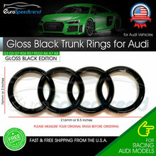 Load image into Gallery viewer, Audi Gloss Black Rings Trunk Liftgate Emblem Rear Logo Badge Q3 Q5 Q7 A6 A8 SQ5
