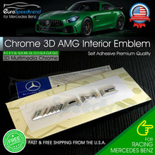 Load image into Gallery viewer, AMG Interior Emblem Multimedia Badge New Style Logo Decal Mercedes Benz Chrome
