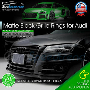 Audi Front Rings Matte Black Grille Emblem Badge for A1 A3 A4 S4 A5 S5 A6 S6 TT