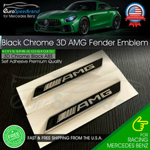 Load image into Gallery viewer, Mercedes Benz AMG Side Emblem Black Chrome Fender Badge 3D GLE C E S CL SL CLS
