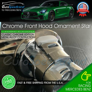 Mercedes Benz Chrome Front Hood Ornament Star OEM Mounted Emblem C E S AMG