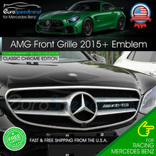 Load image into Gallery viewer, AMG Emblem Chrome Front Grille OEM 3D Badge Mercedes Benz 2014+ A C E S CL SL GL
