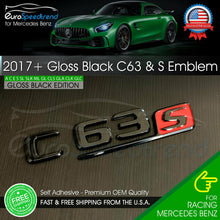 Load image into Gallery viewer, AMG C 63 S Letter Trunk Rear Emblem Gloss Black &amp; Red C63S Benz W205 2017+ OEM
