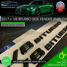 Load image into Gallery viewer, V8 BiTurbo Emblem Side Fender 3D Badge Mercedes Benz AMG 17+ Gloss Black C63 E63
