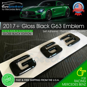 AMG G63 Letter Emblem Gloss Black Rear Trunk Mercedes Benz G550 OEM W463 W464