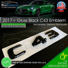 Load image into Gallery viewer, AMG C43 Letter Emblem Gloss Black Trunk Rear Badge fit Mercedes Benz W205 2017+
