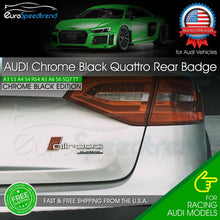 Load image into Gallery viewer, Audi Quattro Chrome Black Emblem 3D Rear Trunk Badge OEM for A3 A4 A5 A6 A8 Q5
