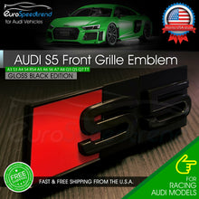 Load image into Gallery viewer, Audi S5 Front Grill Emblem Gloss Black for A5 S5 Hood Grille Badge Nameplate

