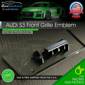Audi S3 Front Grill Emblem Gloss Black for A3 S3 Hood Grille Badge Nameplate
