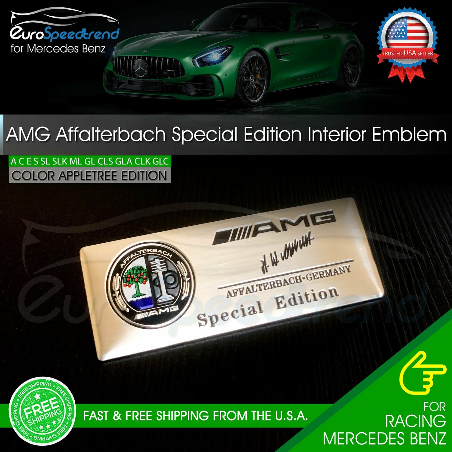 AMG Metal Affalterbach Emblem Special Edition Interior Side Fender Trunk Badge