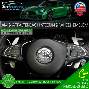 AMG Steering Wheel Affalterbach Tree Aluminum Emblem 3D Interior 52mm Badge Benz