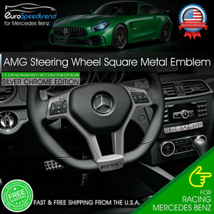 AMG Steering Wheel Emblem for Mercedes Benz Squared Base Steering Wheel Badge