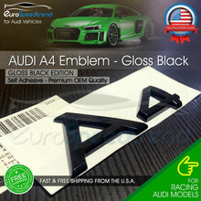 Load image into Gallery viewer, Audi A4 Gloss Black Emblem 3D Rear Trunk Lid Badge OEM S Line Logo Nameplate

