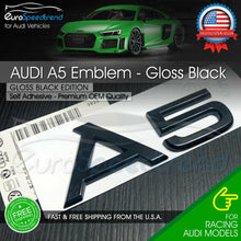 Load image into Gallery viewer, Audi A5 Gloss Black Emblem 3D Rear Trunk Lid Badge OEM S Line Logo Nameplate
