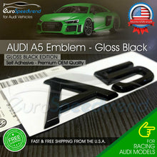 Load image into Gallery viewer, Audi A5 Gloss Black Emblem 3D Rear Trunk Lid Badge OEM S Line Logo Nameplate
