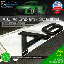 Load image into Gallery viewer, Audi A6 Gloss Black Emblem 3D Rear Trunk Lid Badge OEM S Line Logo Nameplate
