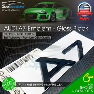 Audi A7 Gloss Black Emblem 3D Rear Trunk Lid Badge OEM S Line Logo Nameplate