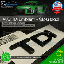 Load image into Gallery viewer, Audi TDI Gloss Black Emblem 3D Rear Trunk Lid Badge OEM S Line A3 A5 A5 A6 A7 Q5
