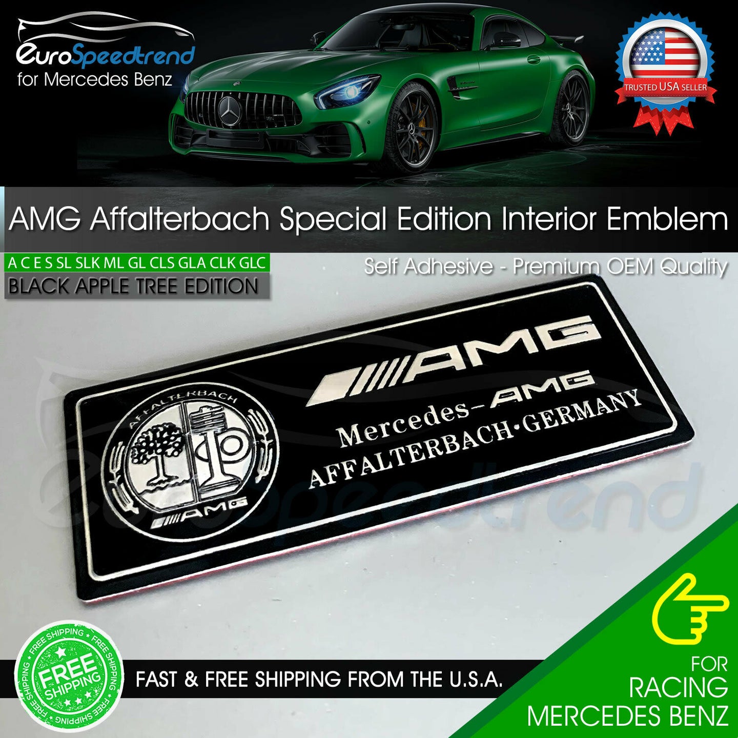 Affalterbach Black Chrome Aluminum Emblem AMG Special Edition Interior Badge