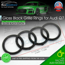 Load image into Gallery viewer, Audi Q7 Front Grille Rings Emblem Gloss Black 2017 - 2022 4M0-853-605-2ZZ 316MM
