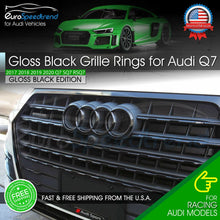 Load image into Gallery viewer, Audi Q7 Front Grille Rings Emblem Gloss Black 2017 - 2022 4M0-853-605-2ZZ 316MM
