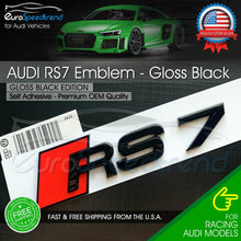 Load image into Gallery viewer, Audi RS7 Gloss Black Emblem 3D Badge Rear Trunk Tailgate fit Audi RS7 A7 S7 Logo
