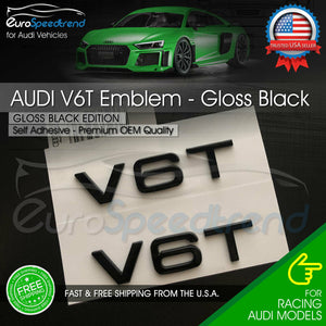 Audi V6T Emblem Gloss Black OEM Side Fender Badge A4 A5 A6 A7 S6 Q3 Q5