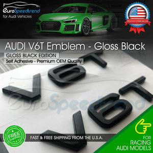 Audi V6T Emblem Gloss Black OEM Side Fender Badge A4 A5 A6 A7 S6 Q3 Q5 Q7 TT 2x