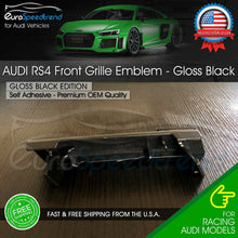 Load image into Gallery viewer, Audi RS4 Front Grill Emblem Gloss Black for RS4 A S4 Hood Grille Badge Nameplate
