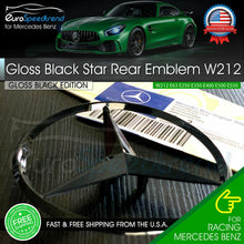 Load image into Gallery viewer, AMG Gloss Black Star Trunk Emblem Rear Lid Badge W212 E63 E350 E400 Mercedes
