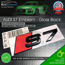 Load image into Gallery viewer, Audi S7 Emblem Gloss Black 3D Rear Trunk Lid Badge OEM S Line Logo Nameplate A7
