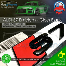 Load image into Gallery viewer, Audi S7 Emblem Gloss Black 3D Rear Trunk Lid Badge OEM S Line Logo Nameplate A7
