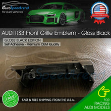 Load image into Gallery viewer, Audi RS3 Front Grill Emblem Gloss Black for RS3 A S3 Hood Grille Badge Nameplate
