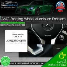 Load image into Gallery viewer, AMG Interior Emblem Multimedia Steering Wheel Combo Badge Mercedes Benz Chrome
